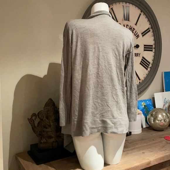 Allsaints small grey cardigan with zipper shoulder detail - Picture 2 of 7